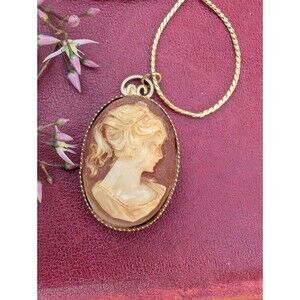 Vintage Cameo Necklace; Romantic Jewelry Gift